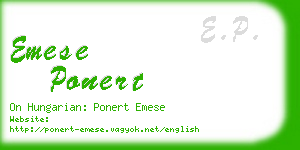 emese ponert business card